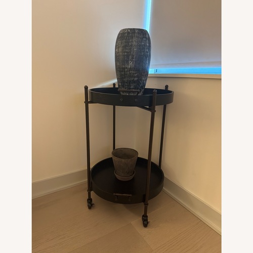 Used Target Black Wood Bar Cart for sale on AptDeco