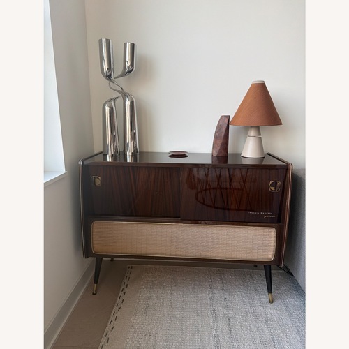Used Vintage/Antique Dark Brown Wood Console for sale on AptDeco