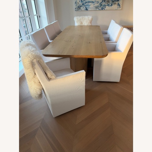 Used Restoration Hardware White Fabric Dining Chairs for sale on AptDeco