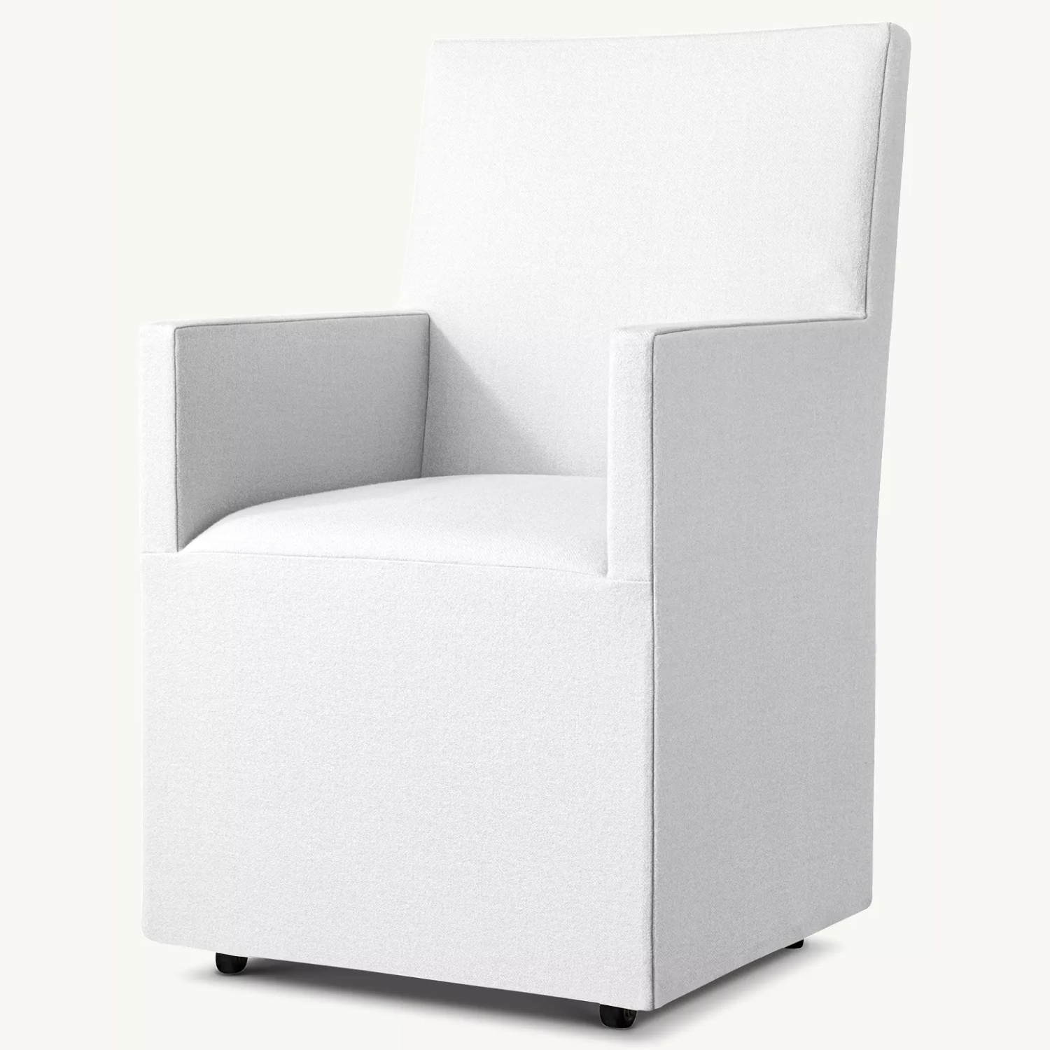Restoration Hardware White Fabric Dining Chairs - image-0
