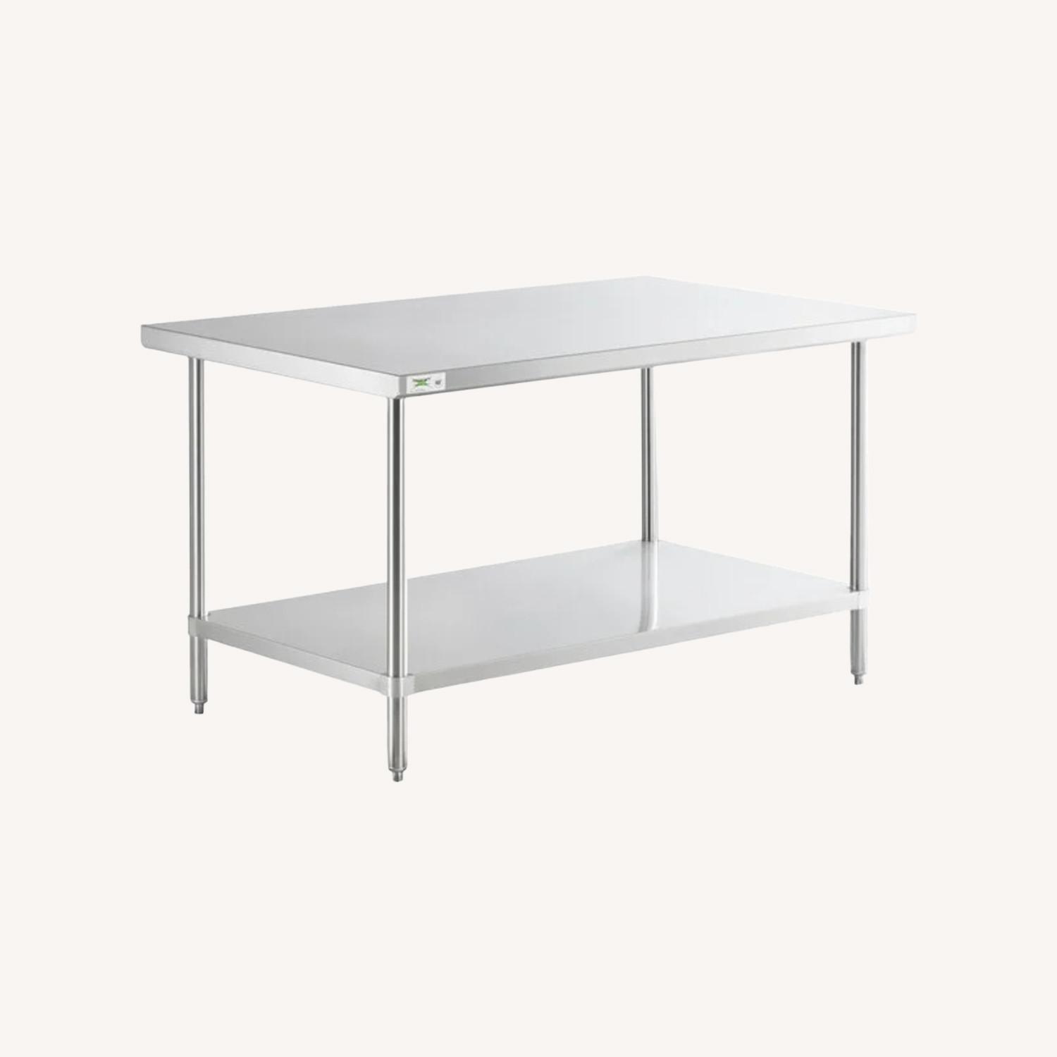 Silver Metal Kitchen Island - image-0