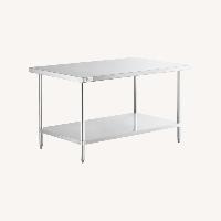 Silver Metal Kitchen Island