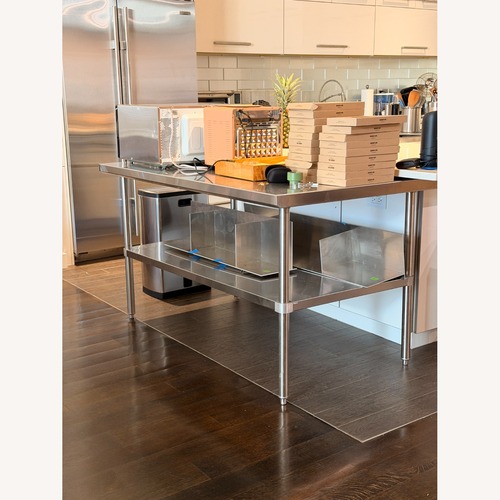 Used Silver Metal Kitchen Island for sale on AptDeco