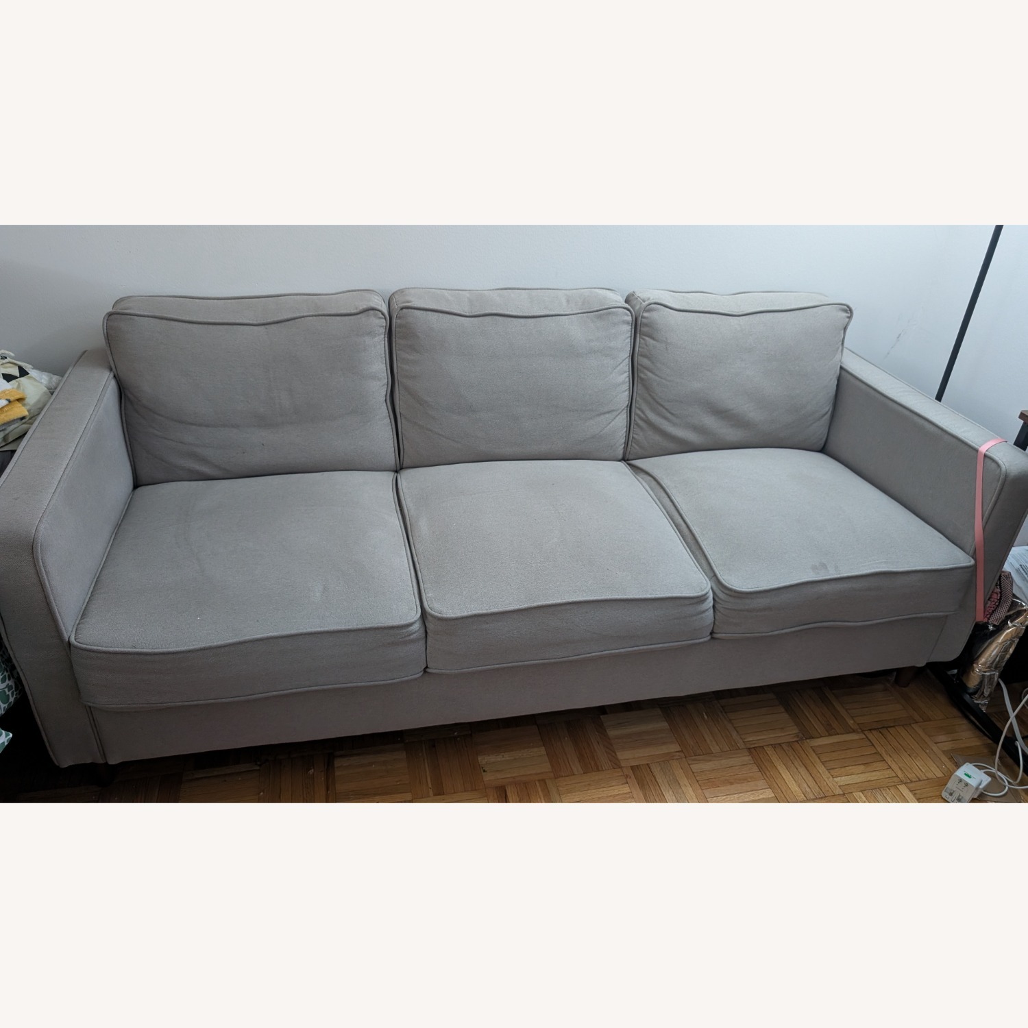 Wayfair Hana Light Gray Wood 3+ Seater Sofa - image-1