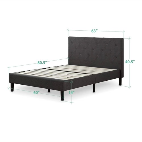 Used Zinus Shalini Upholstered Platform Bed  for sale on AptDeco