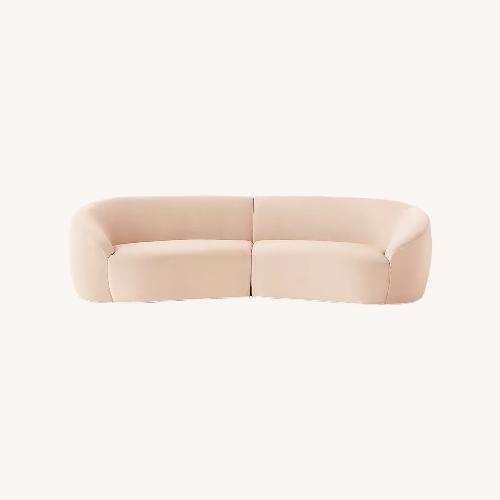 Used CB2 Roma Pink Performance Velvet Sofa 2 Pieces for sale on AptDeco