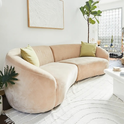 Used CB2 Roma Pink Performance Velvet Sofa 2 Pieces for sale on AptDeco