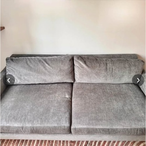 Used West Elm Andes Light Gray Velvet 2 Seater Sofa for sale on AptDeco