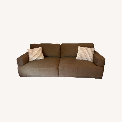 Used Living Spaces Milan Brown Velvet Couch for sale on AptDeco