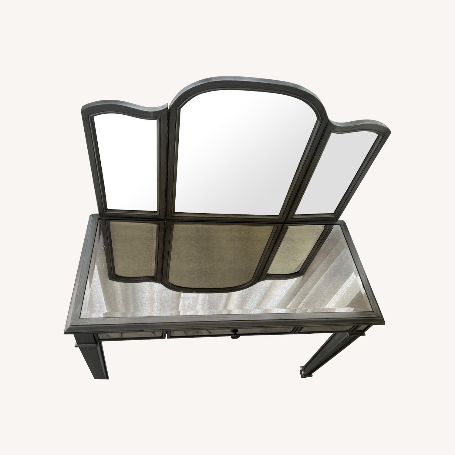 Pier 1 Imports Hayworth Silver Mirrored Glass Desk - image-9