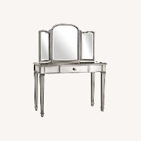 Pier 1 Imports Hayworth Silver Mirrored Glass Desk