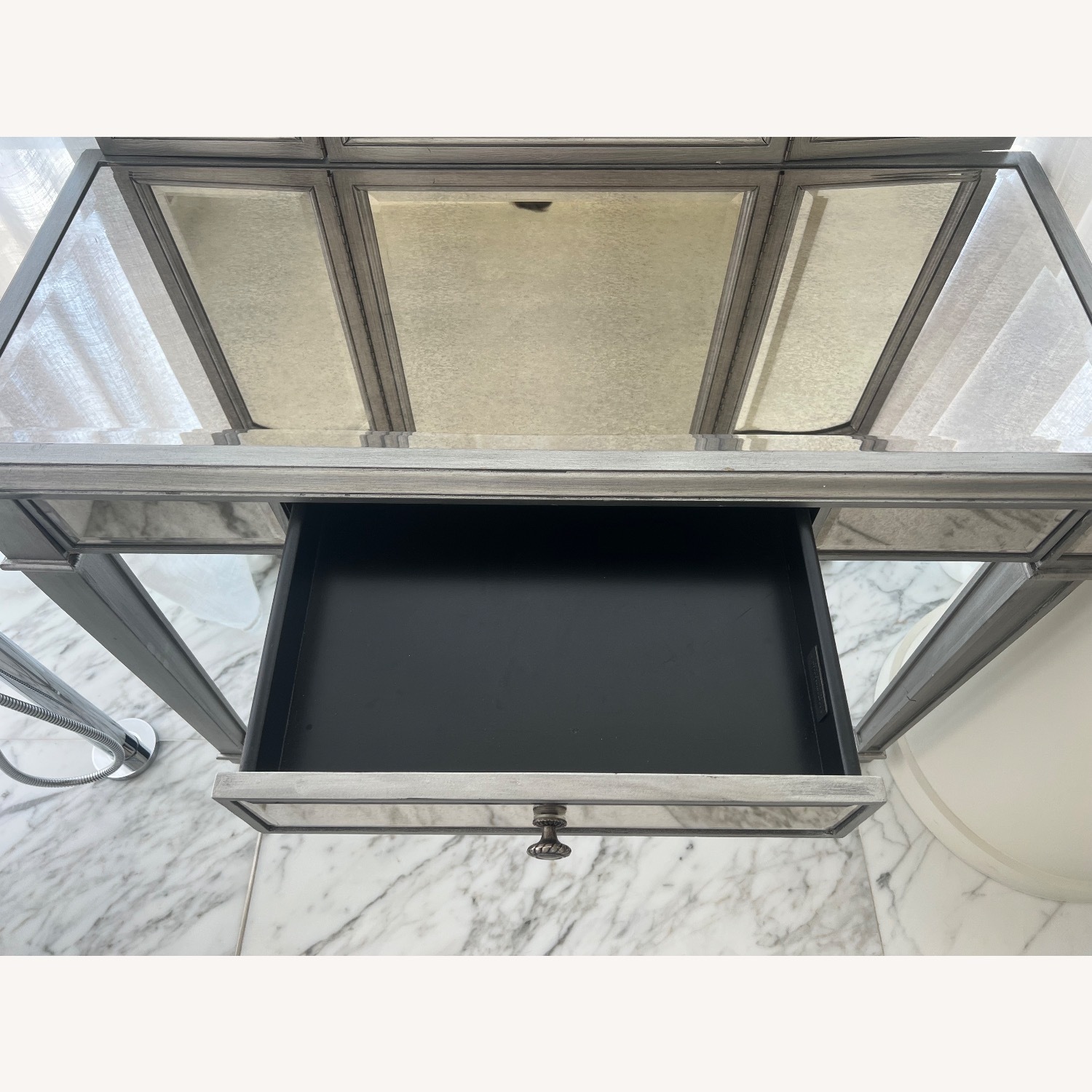 Pier 1 Imports Hayworth Silver Mirrored Glass Desk - image-6