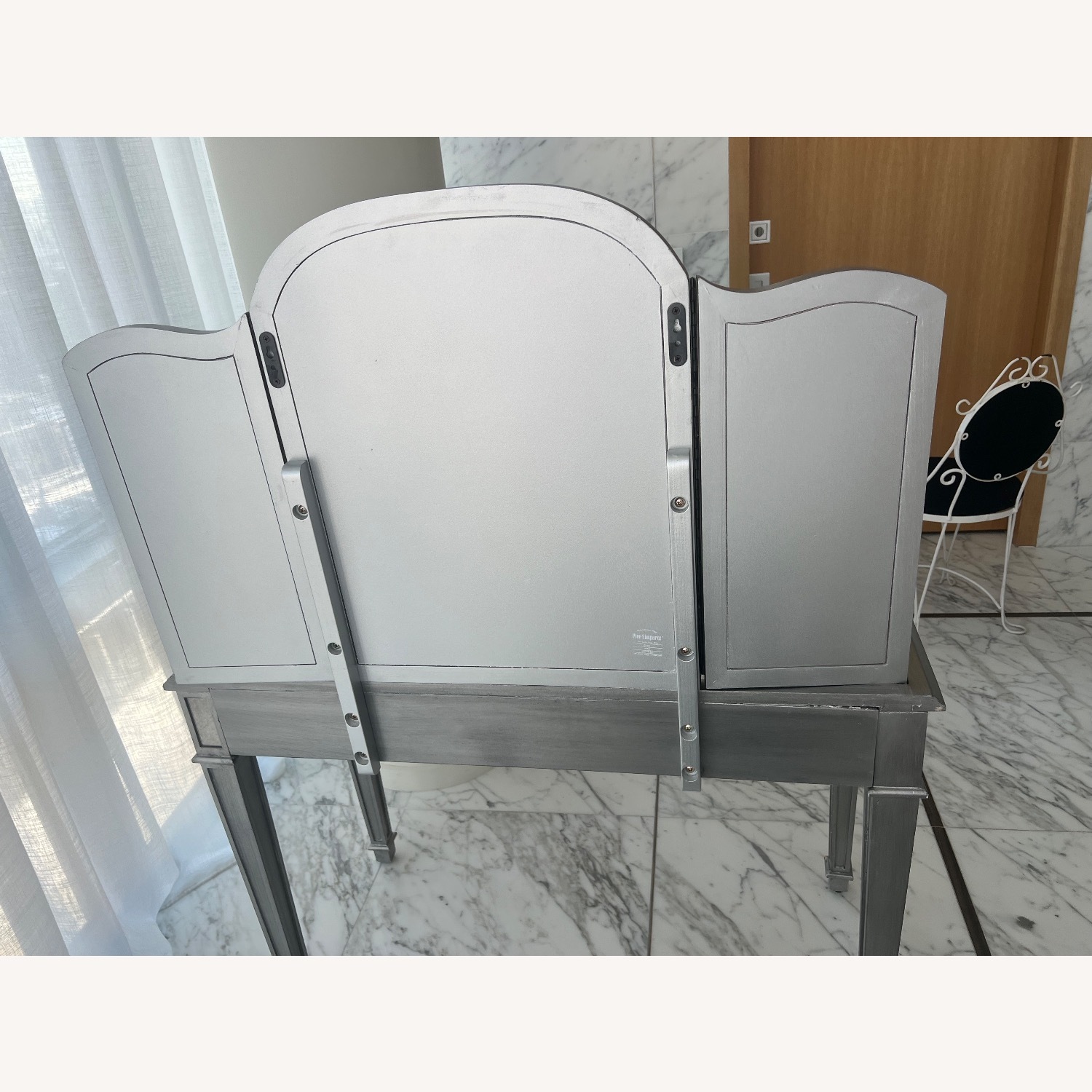 Pier 1 Imports Hayworth Silver Mirrored Glass Desk - image-7