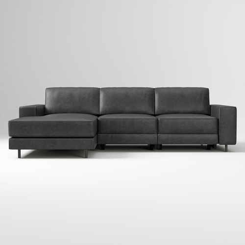 Used West Elm Reclining Leather Sectional w/Chaise for sale on AptDeco