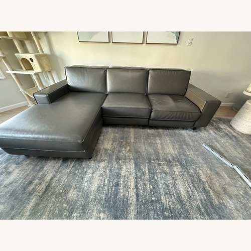 Used West Elm Reclining Leather Sectional w/Chaise for sale on AptDeco