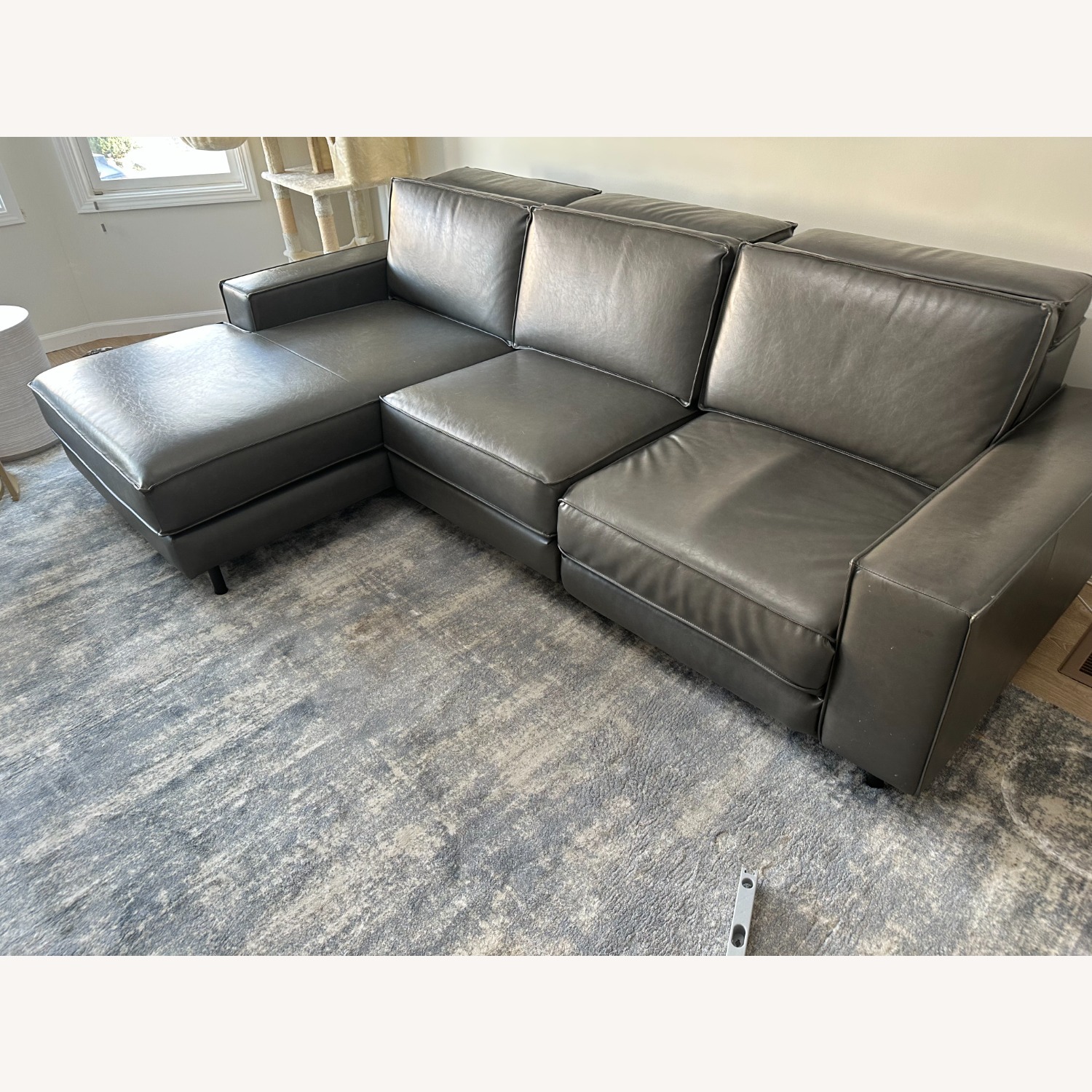 West Elm Reclining Leather Sectional w/Chaise - image-2