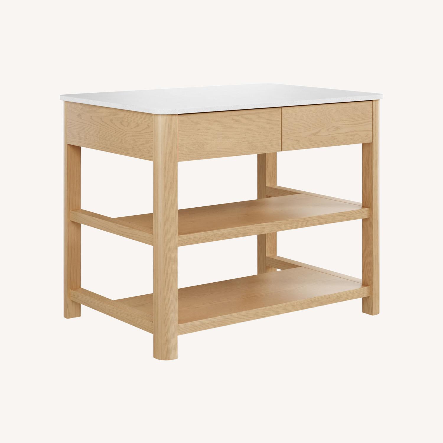 Article Light Brown Wood Kitchen Island - image-0