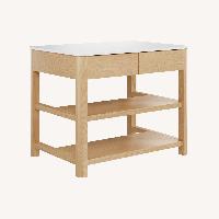 Article Light Brown Wood Kitchen Island