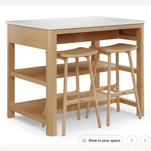 Used Article Light Brown Wood Kitchen Island for sale on AptDeco