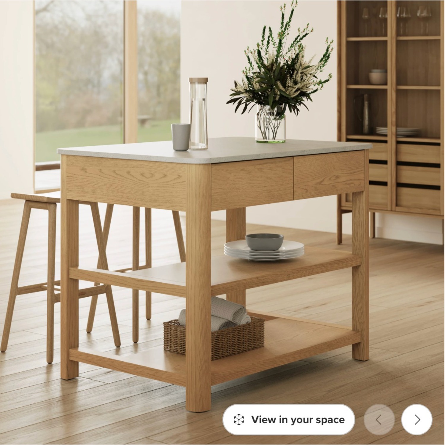 Article Light Brown Wood Kitchen Island - image-4