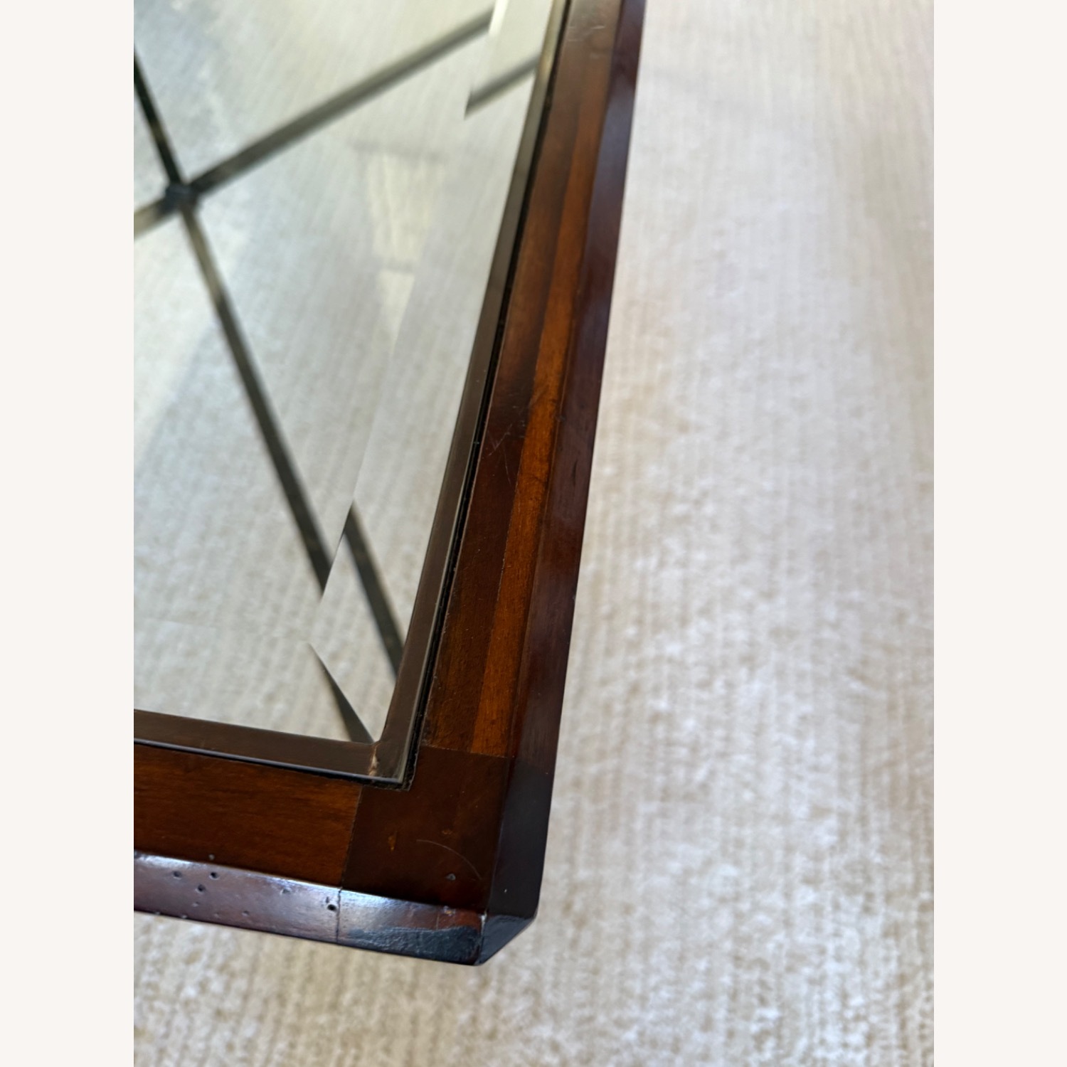 Dark Brown Metal and Glass Coffee Table - image-2