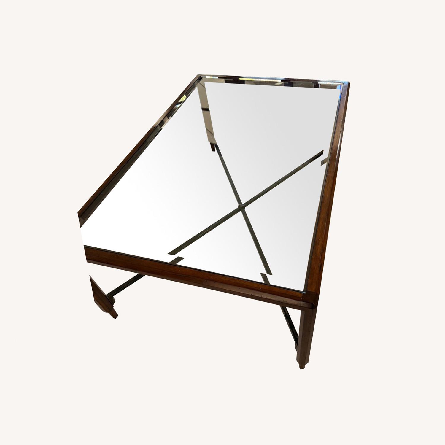 Dark Brown Metal and Glass Coffee Table - image-0