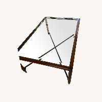 Dark Brown Metal and Glass Coffee Table