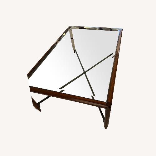 Used Dark Brown Metal and Glass Coffee Table for sale on AptDeco