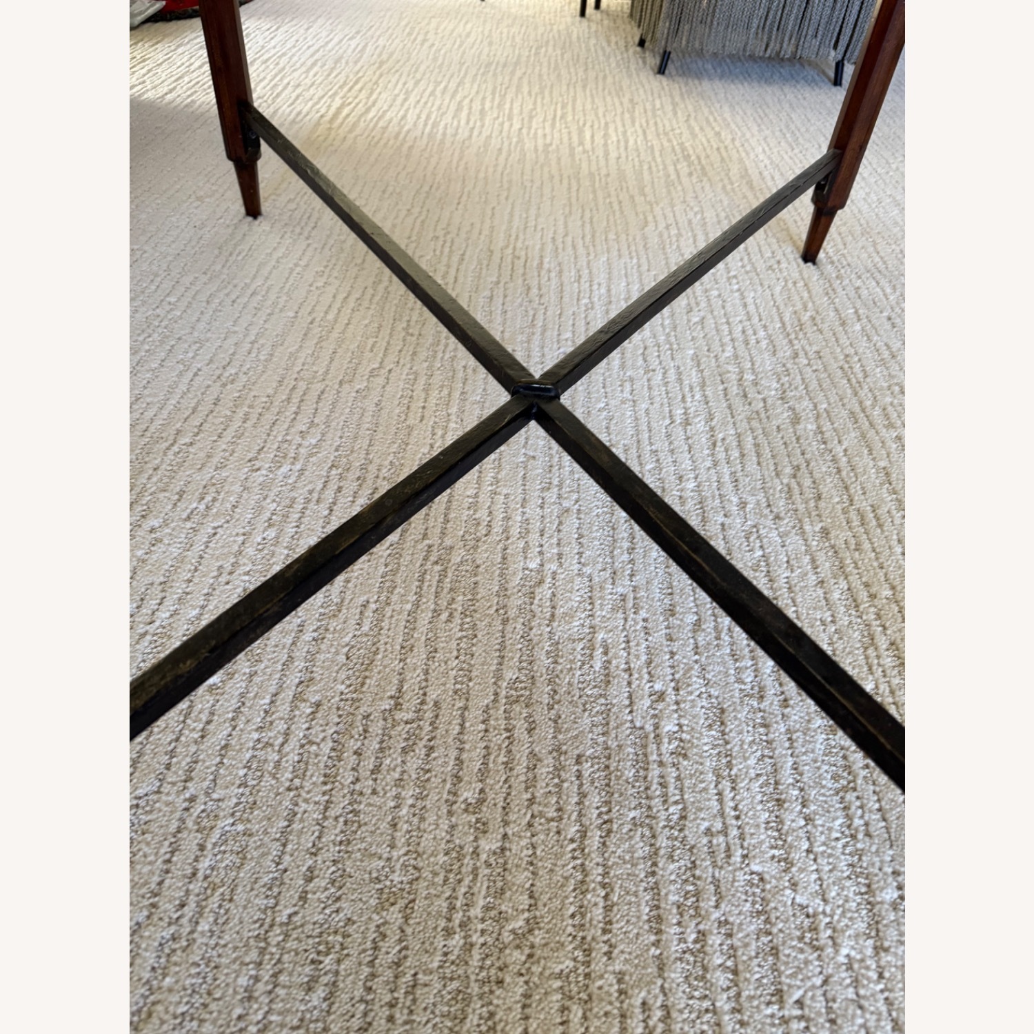 Dark Brown Metal and Glass Coffee Table - image-1