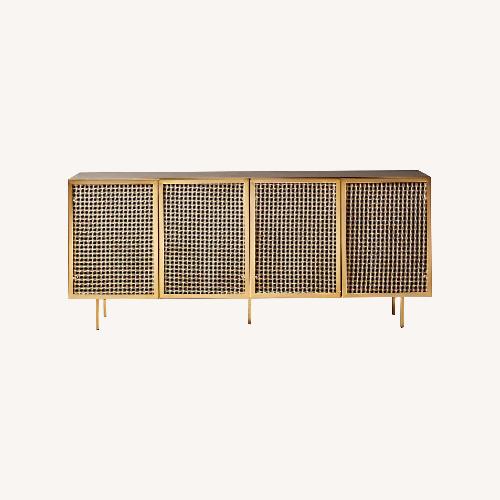 Used CB2 Dark Brown Brass Media Storage for sale on AptDeco