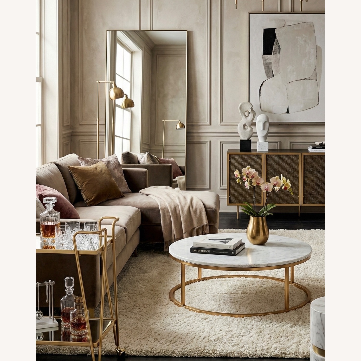 CB2 Dark Brown Brass Media Storage - image-3