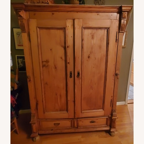 Used Pine Wood Armoire for sale on AptDeco