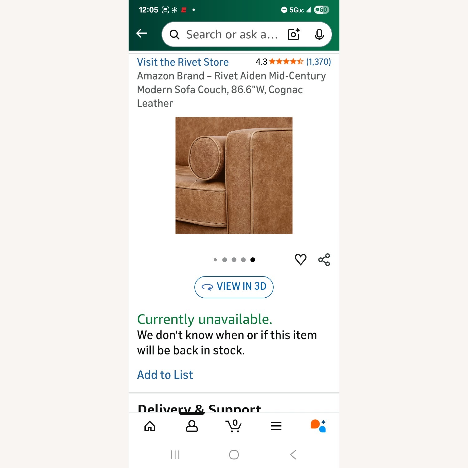 Amazon Leather 2 Seater Sofa - image-3