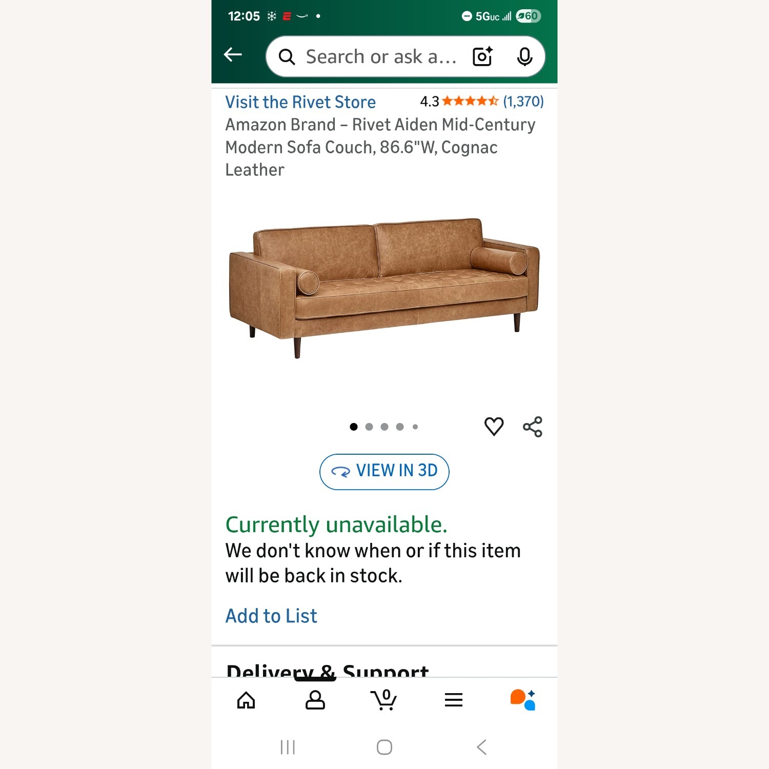 Amazon Leather 2 Seater Sofa - image-1