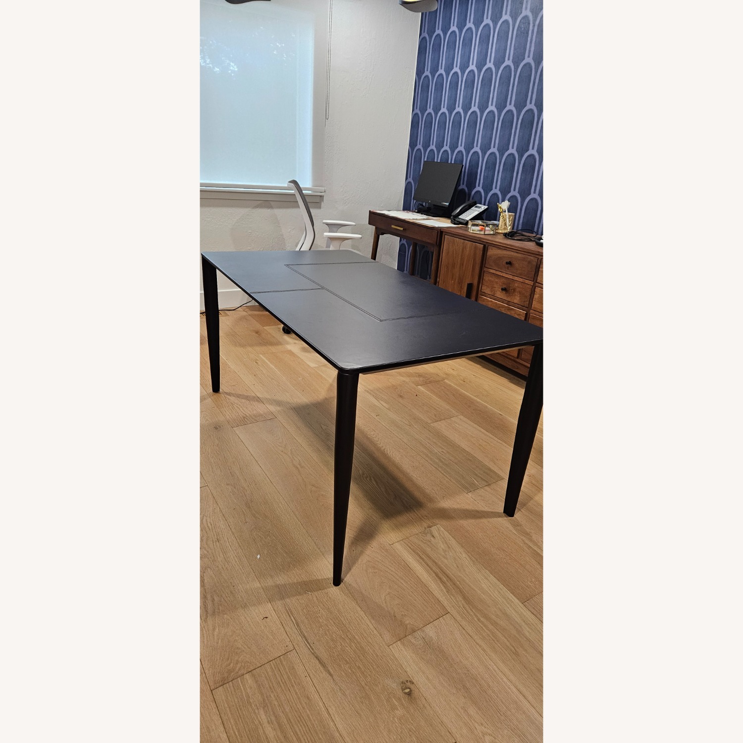 Design Within Reach Vella Leather Desk Dark Brown - image-1