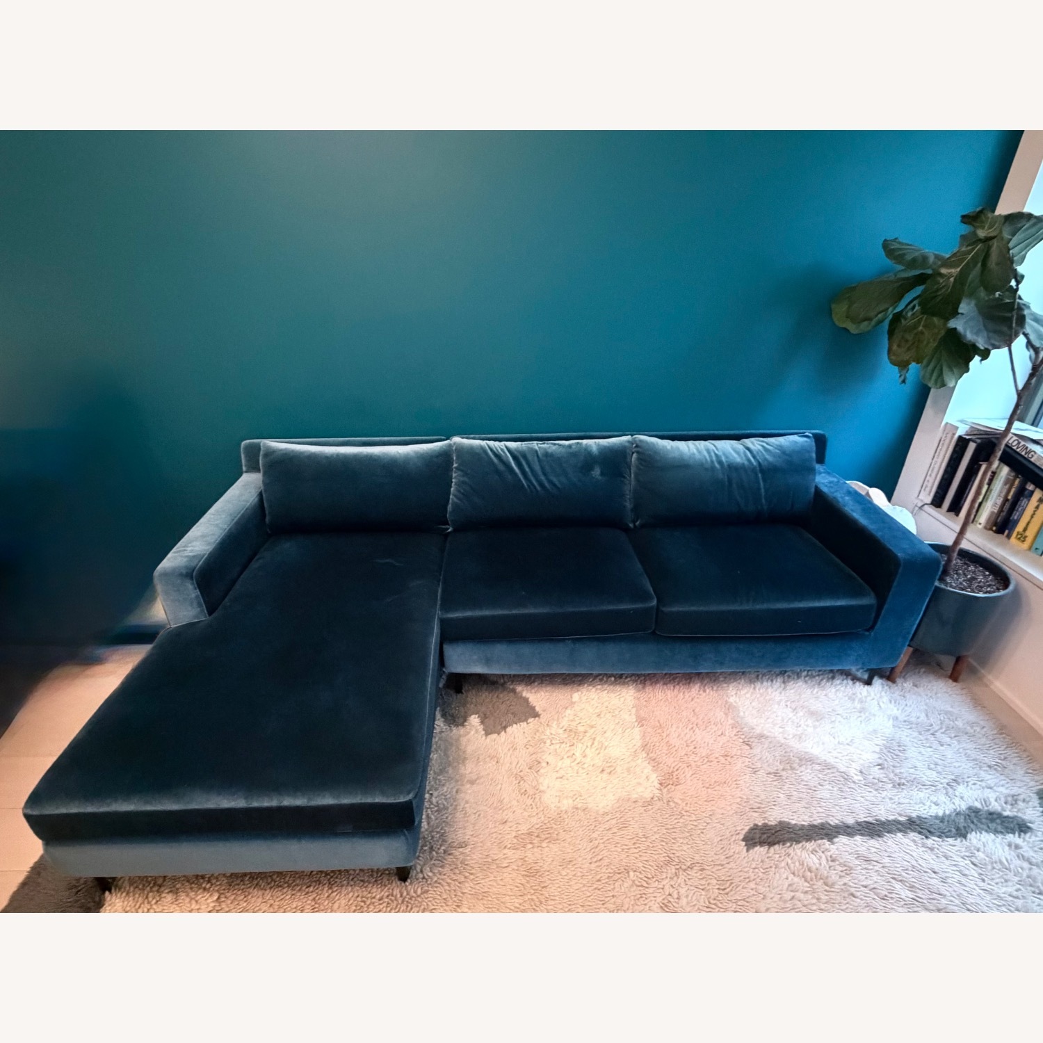 Rove Concepts Sophia Blue Velvet 2 Piece Sectional - image-2