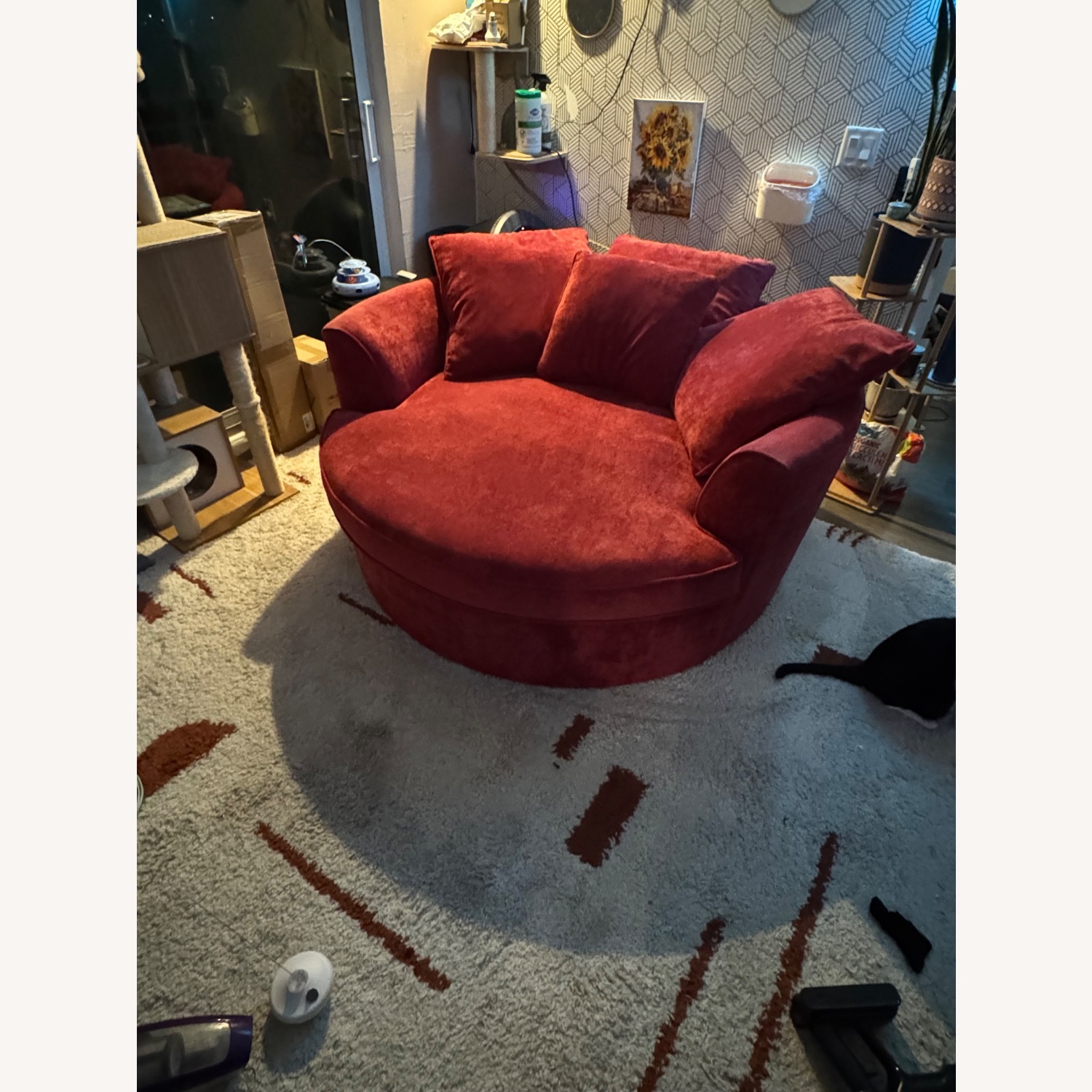 Wade Logan Red Fabric Accent Chair - image-7