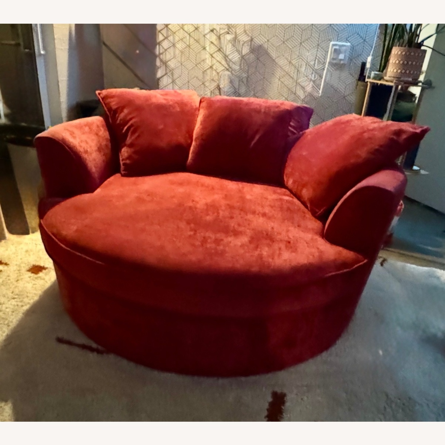 Wade Logan Red Fabric Accent Chair - image-2