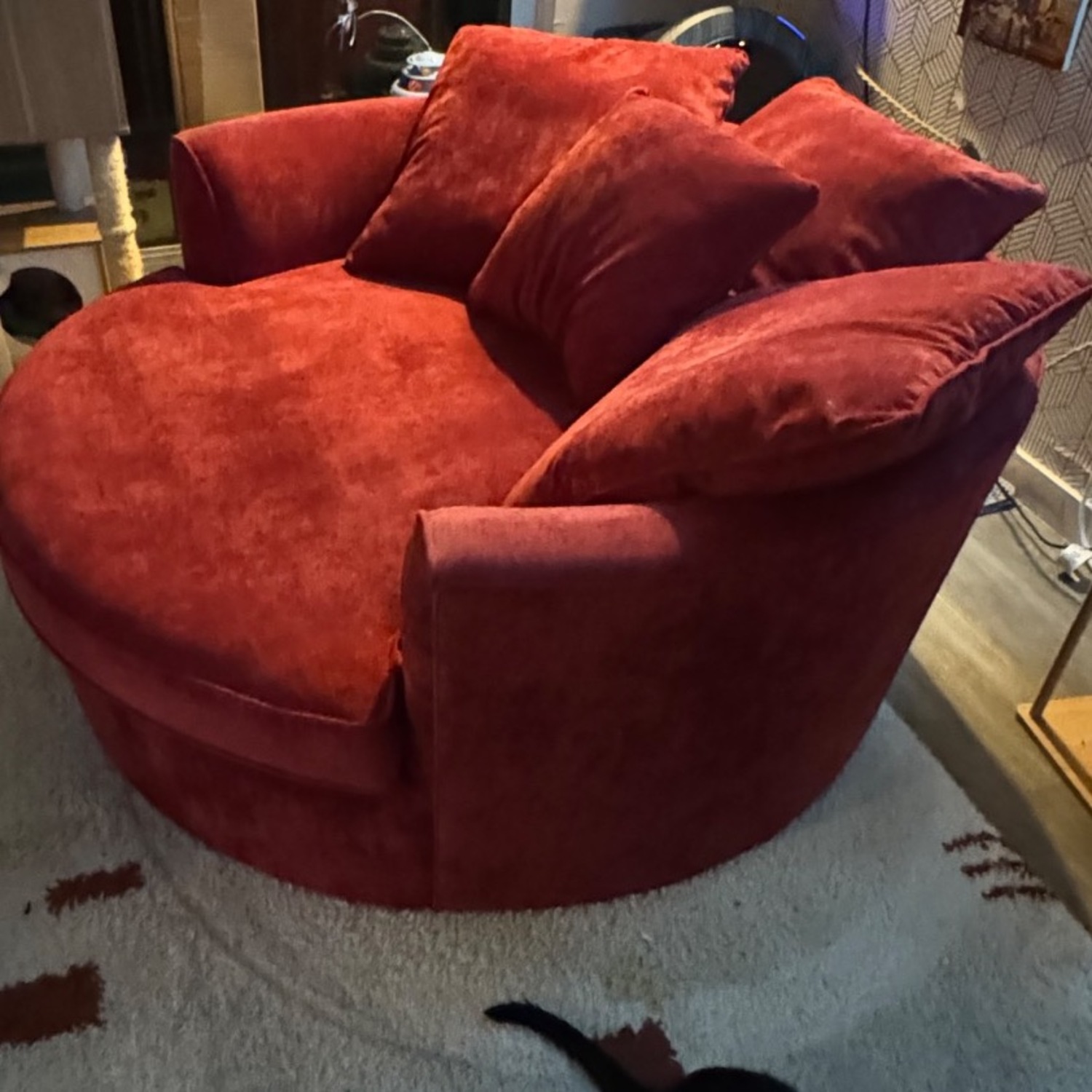 Wade Logan Red Fabric Accent Chair - image-3