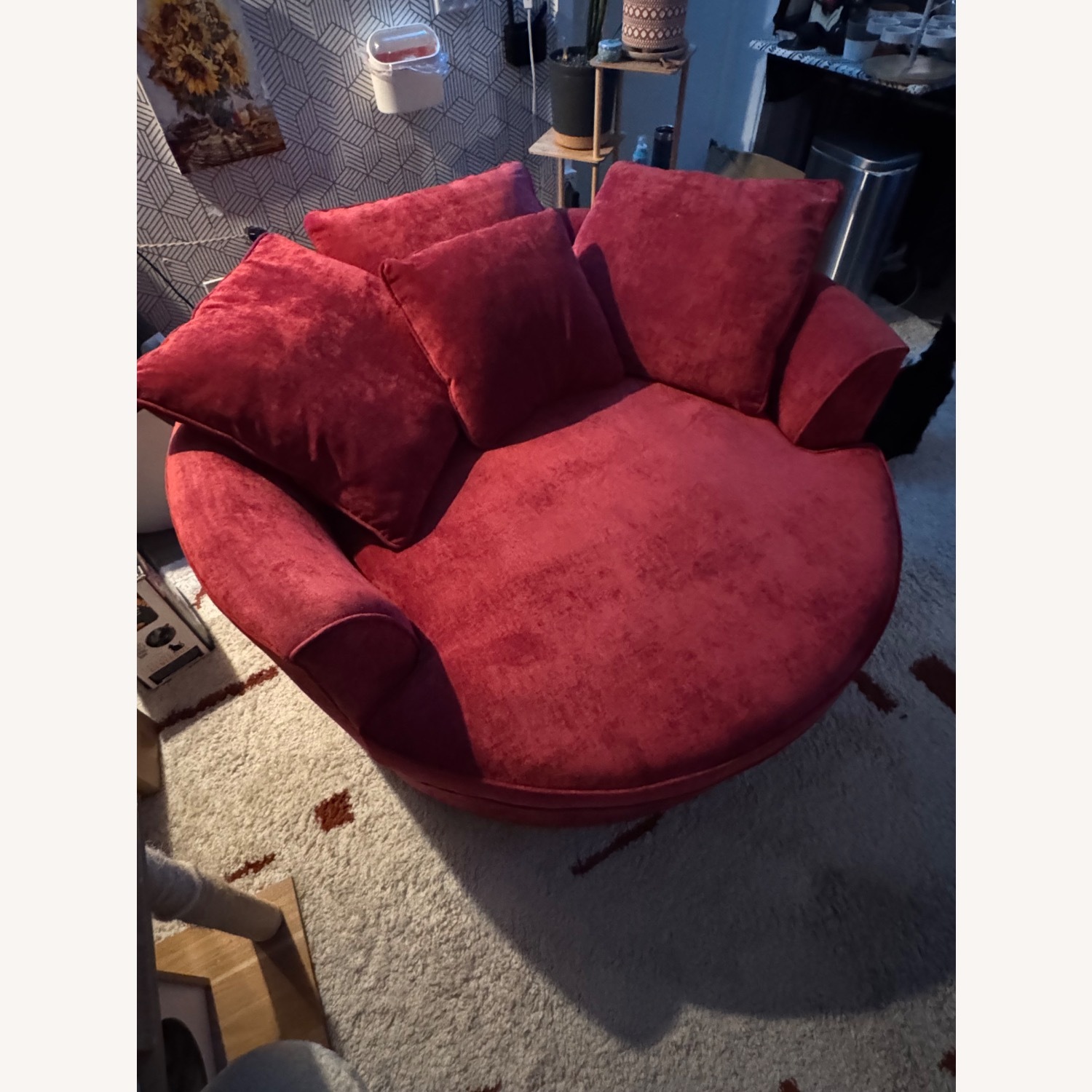 Wade Logan Red Fabric Accent Chair - image-5