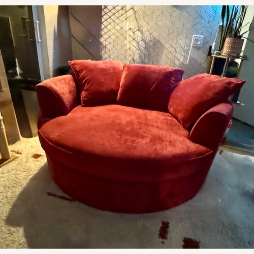 Used Wade Logan Red Fabric Accent Chair for sale on AptDeco