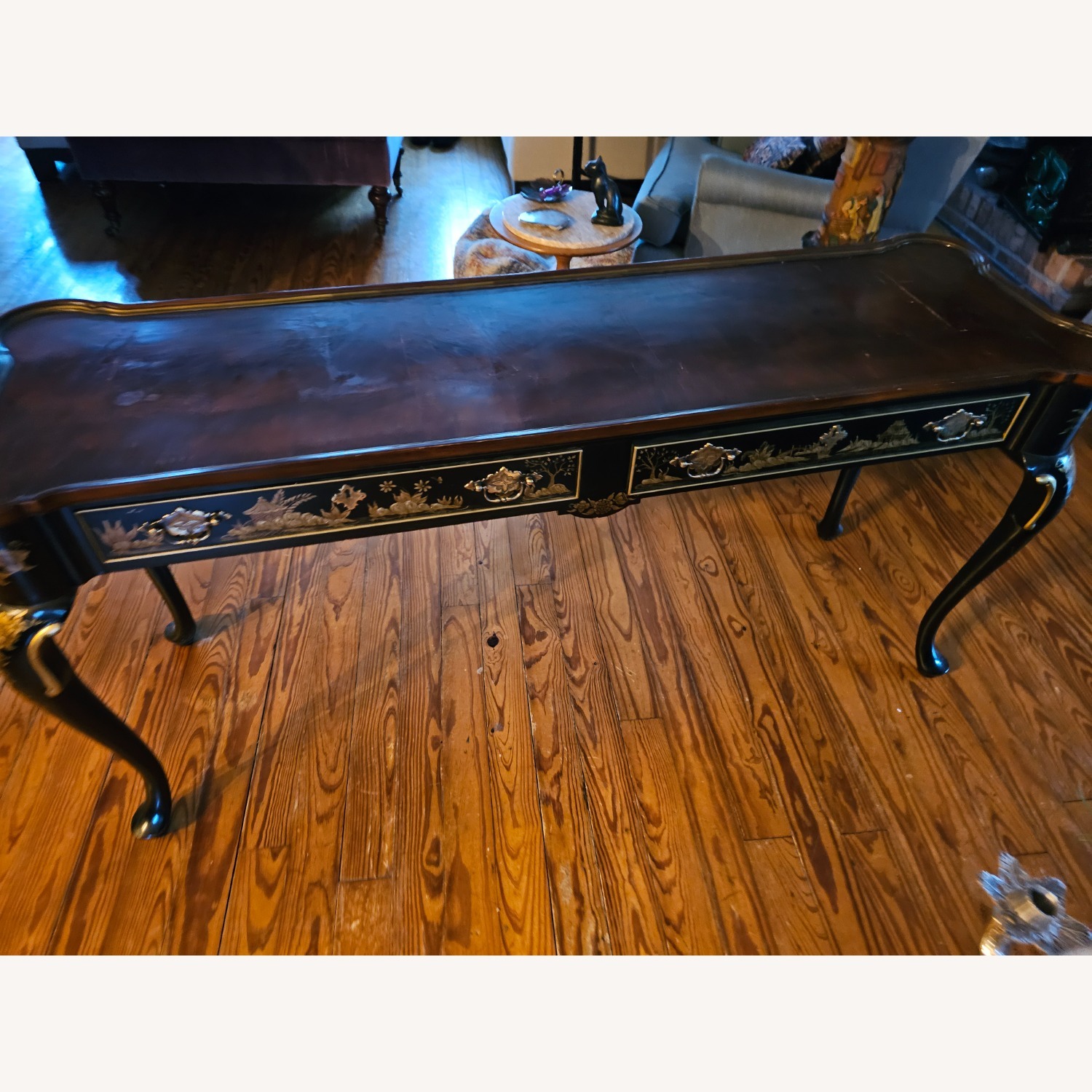Hekman Furniture Dark Brown Sofa Table 80s - image-1