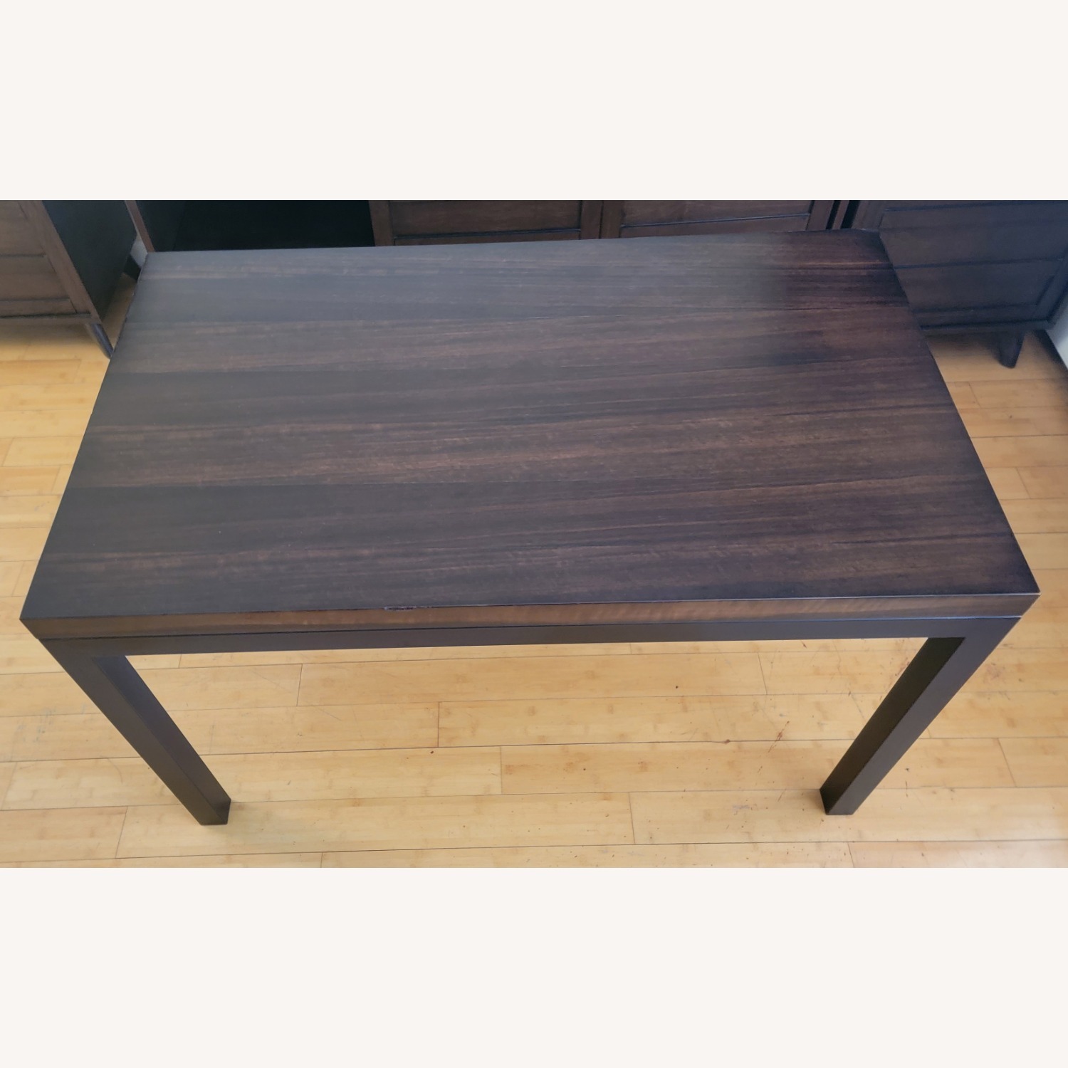 Crate & Barrel Parsons Dark Brown Wood Dining Table - image-1