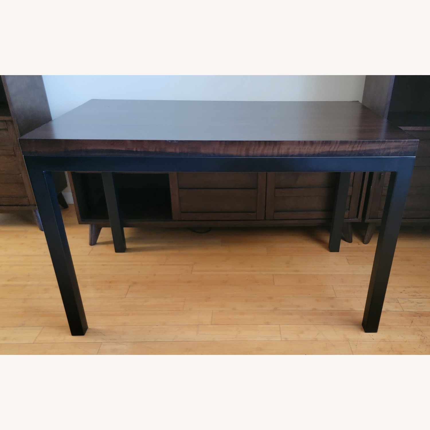 Crate & Barrel Parsons Dark Brown Wood Dining Table - image-3
