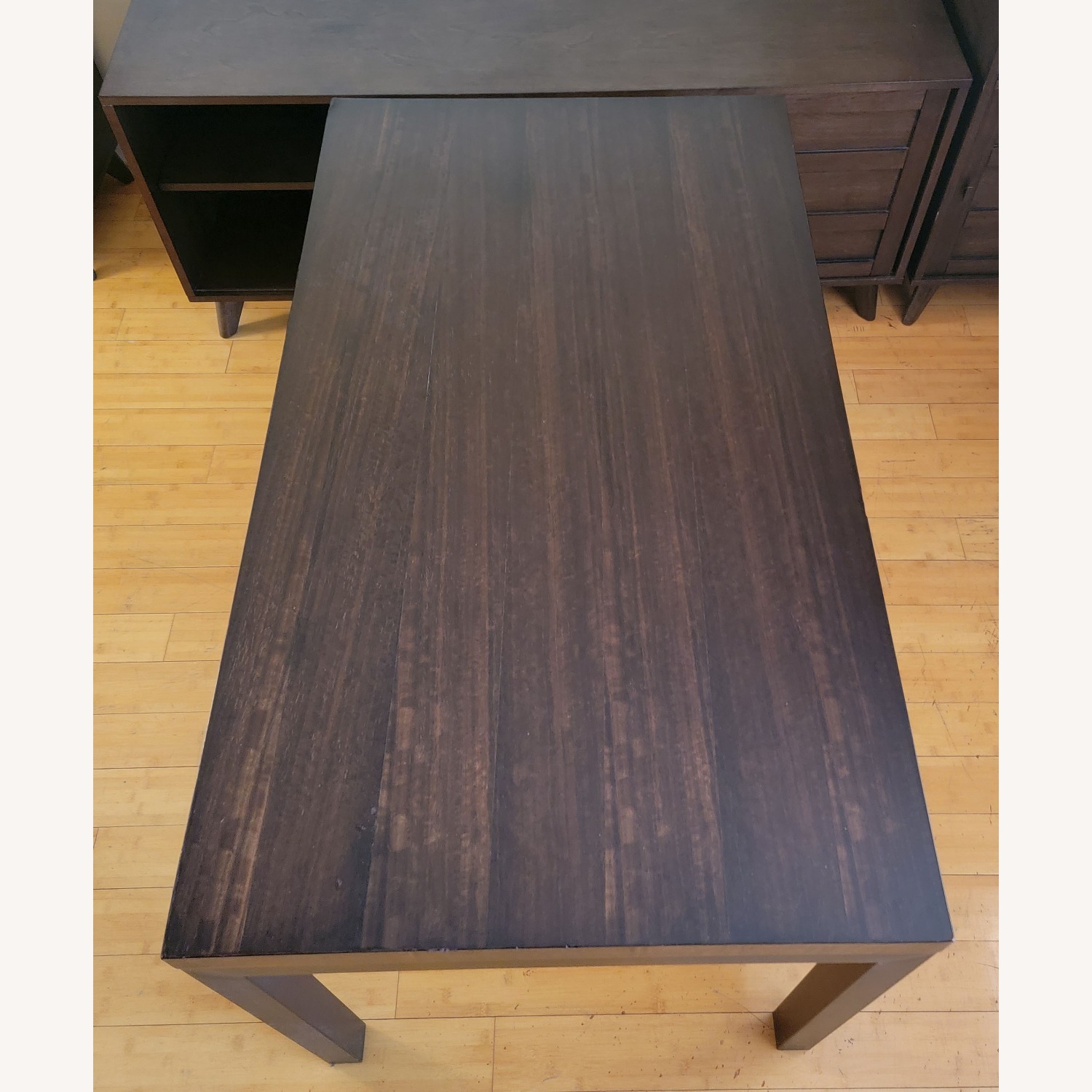 Crate & Barrel Parsons Dark Brown Wood Dining Table - image-6
