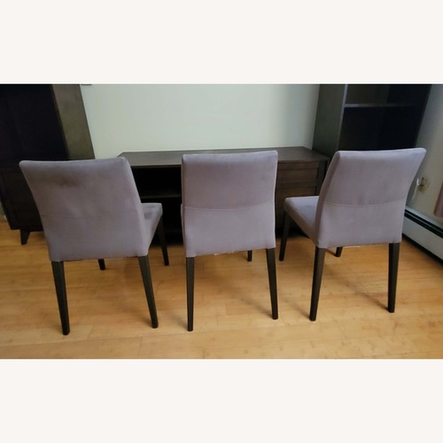 Used Crate & Barrel Monterey Gray Fabric Dining Chairs for sale on AptDeco