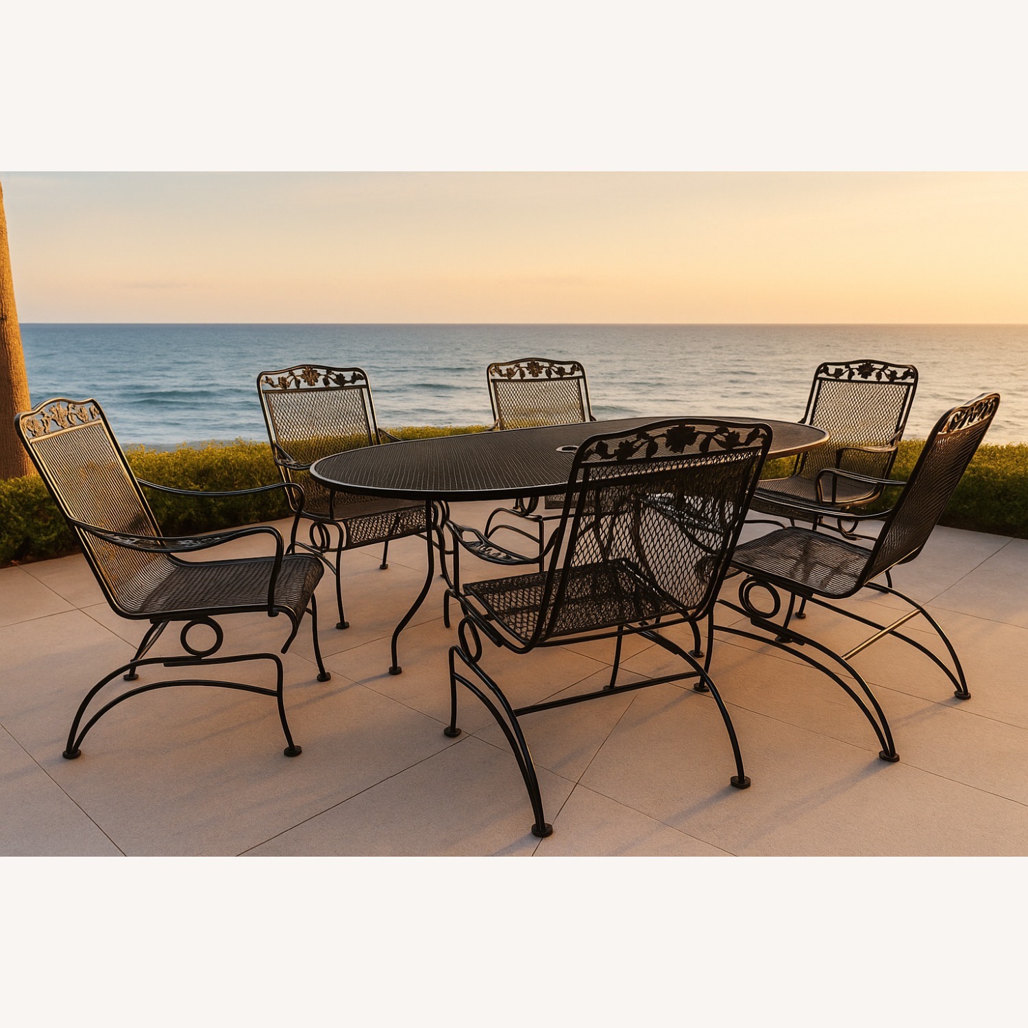 Vintage Russel Woodard Primrose Wrought Iron Patio - image-0