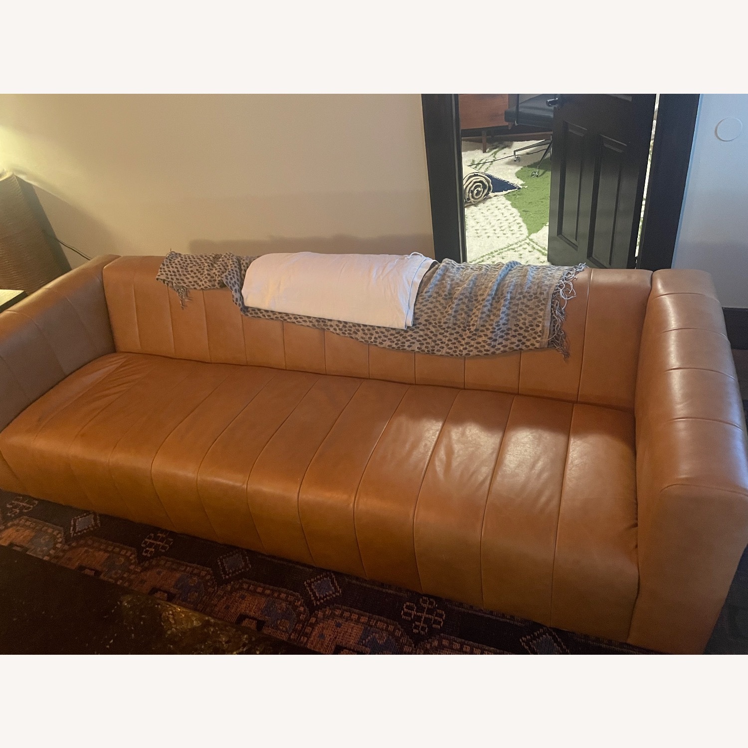 Poly and Bark Canale Light Brown Leather 3+ Seater Sofa - image-1