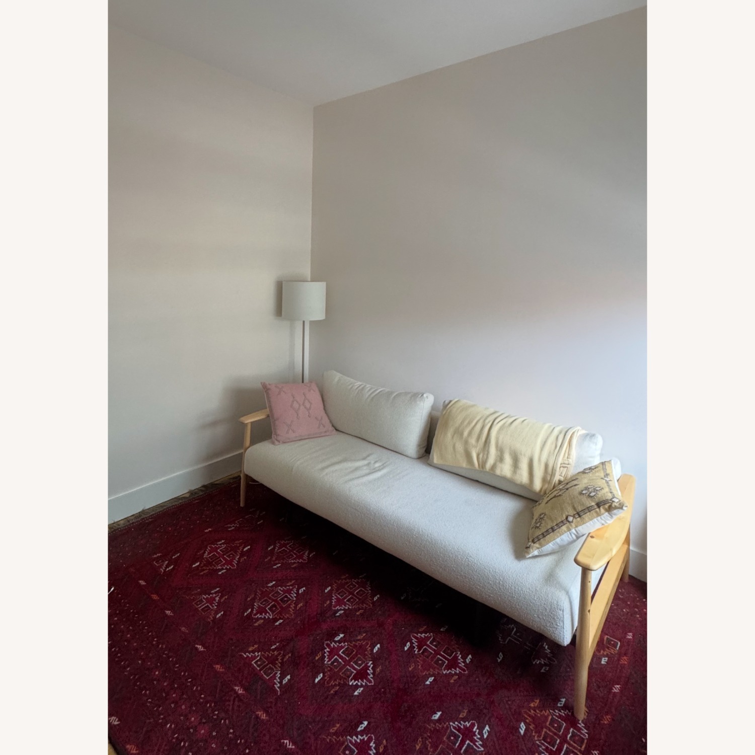 CB2 Ivory Boucle Sleeper Sofa - image-1