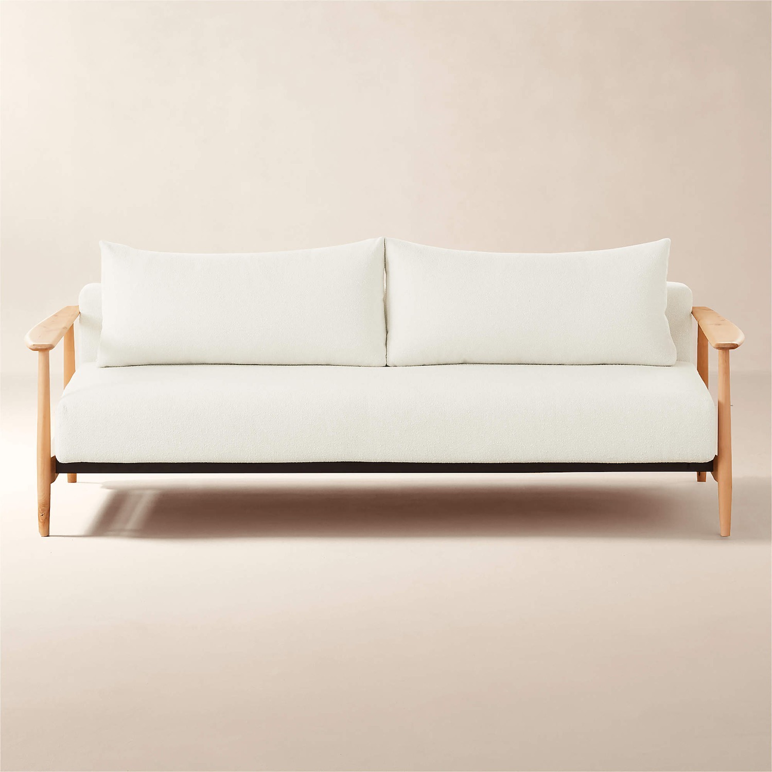 CB2 Ivory Boucle Sleeper Sofa - image-0